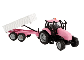 Pink Tractor & Trailer Set with Light